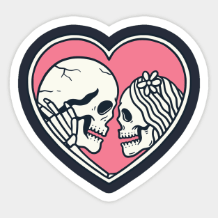 Valentine's Couple Skulls Sticker